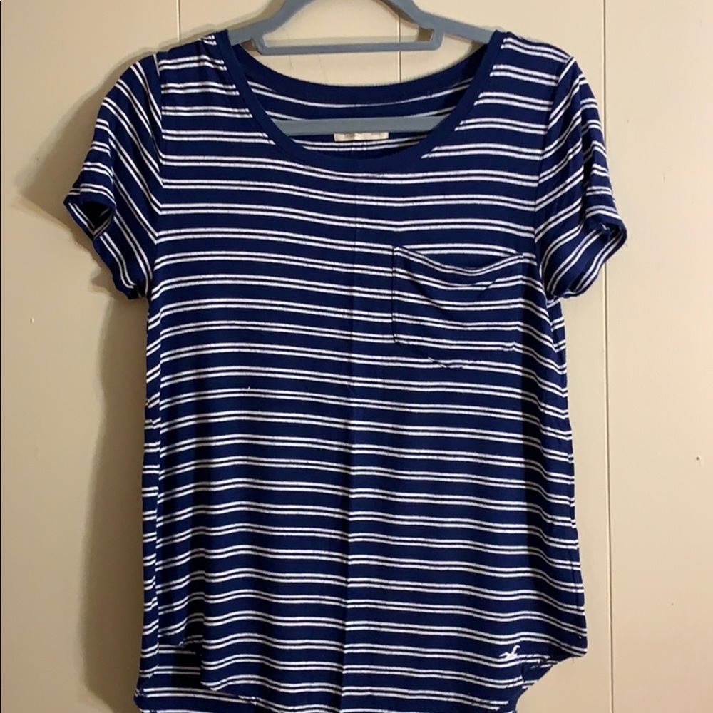 Navy and White striped Tee